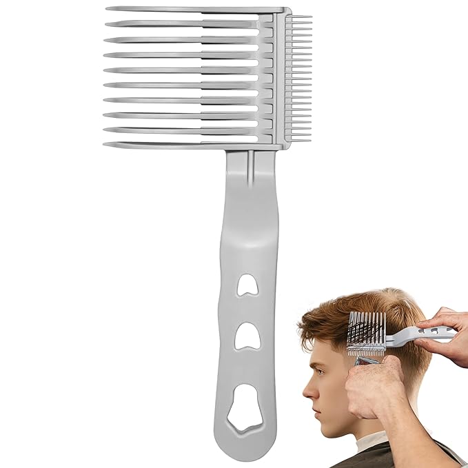 Blend Friend Fade Comb Set Black Professional Barber Combs for Men & Boys, Self Haircutting Tools for Fading & Blending, Salon or Home Use (1pc Grey)