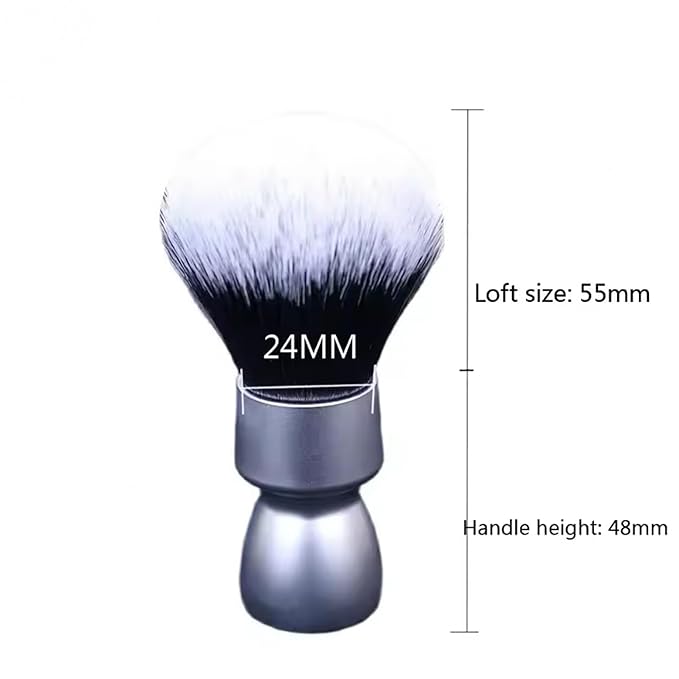 Yaqi Heavy Metal Handle Synthetic Hair Tuxedo Knot Shaving Brush
