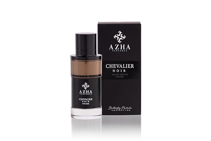 Chevalier Noir Eau de Parfum for Men, Leather Incense Fragrance Spray with Mandarin, Suede & Incense, Premium Long Lasting Men's Cologne, Butterfly Nebula Collection, 3.4 Fl Oz