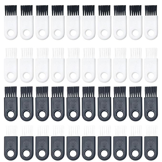 40pcs Electric Shaver Cleaning Brushes and Razor Dusters Small Brush Set White and Black Bristles for Hair Clippers and Electric Razor Maintenance