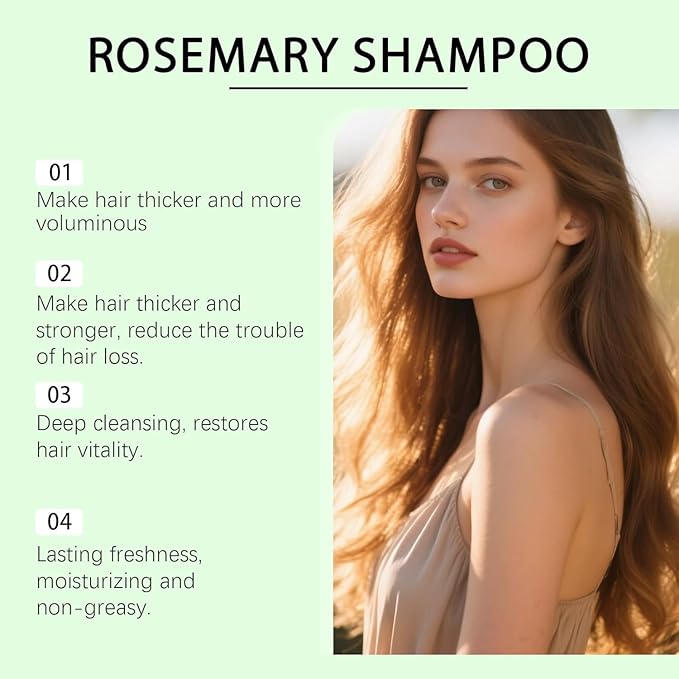 Rosemary Hair Growth Shampoo,Rosemary Hydrolyzed Keratin Shampoo, Nourishes and Regenerates Hair for Thinning Hair & Hair Loss for Women and Men-100ML