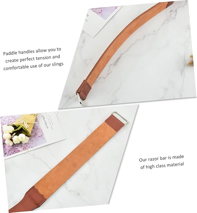 SAFIGLE Beard Apron for Men Razor Strop Knife Sharpening Tool Hair Removal Straight Razor Strop Professional Barber Accessory