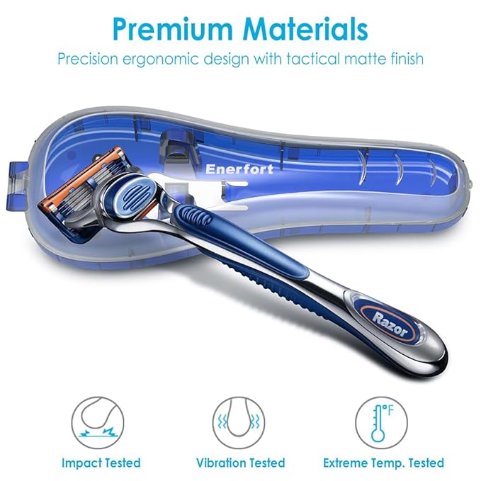 Razor Case Compatible with Gillette Proglide Fusion Men's Razor, Manual Razor Travel Protector Case with Carrying Bag - Blue