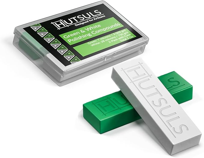 Hutsuls White & Green Strop Compound - Total 5 Oz Get Razor Sharp Edge with Green Honing Compound for Strop, Easy to Use Green & White Stropping Compound for Knives Guide, White Polishing Compound Bar
