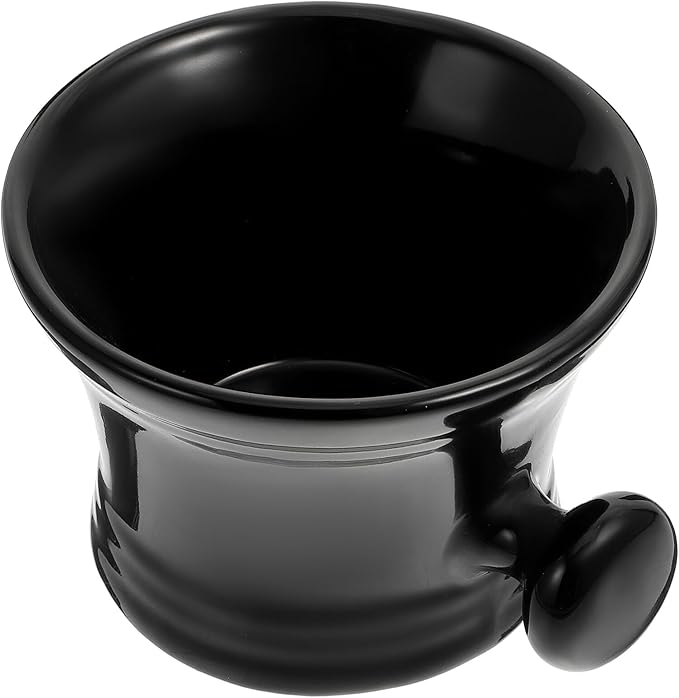 CLISPEED Ceramic Shaving Soap Bowl for Men Black Male Shaving Accessory with Foaming Container Practical