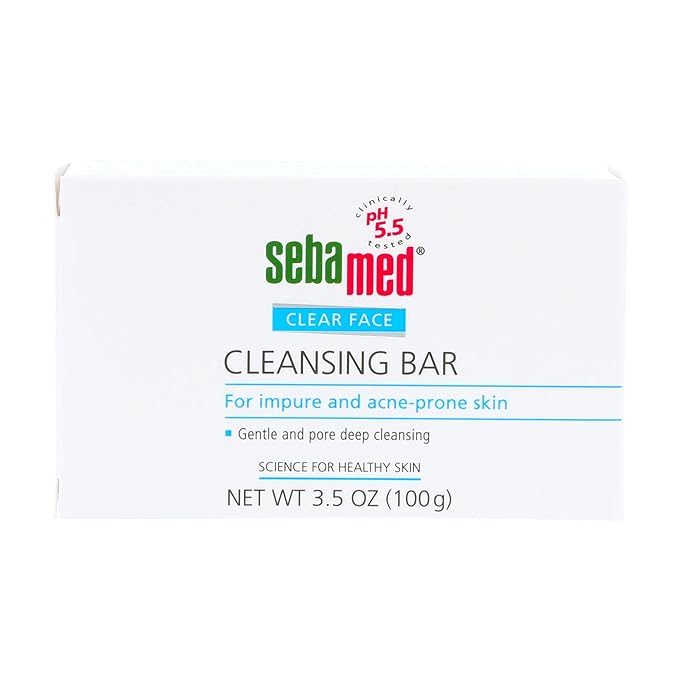 Sebamed Clear Face Teenage Cleansing Bar 100g - Effectively Reduces Pimples and Blackheads - For Impure and Acne Prone Skin - Pack of 3