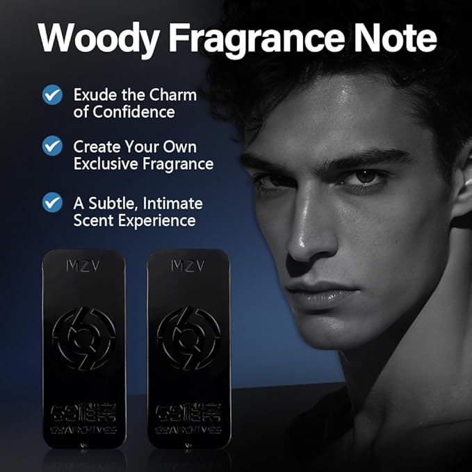 Solid Cologne for Men - Woodsy Sage & Cedarwood Scent, Portable Skin Scent Balm - Travel Friendly, Vegan Grooming, Long-Lasting - 15g (Pack of 2)