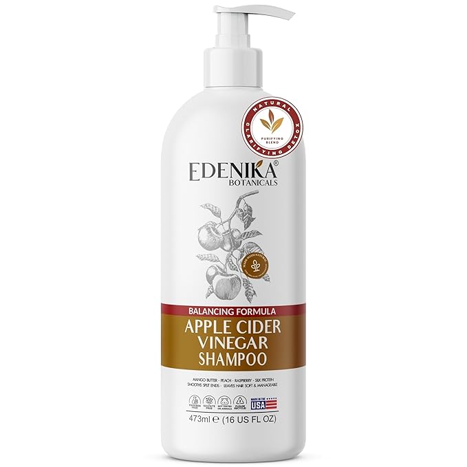Apple Cider Vinegar Shampoo, Deep Cleans, Clarifies, Detoxes Scalp & Hair, Balances pH, Botanical, Sulfate & Paraben Free, 16 fl oz Each