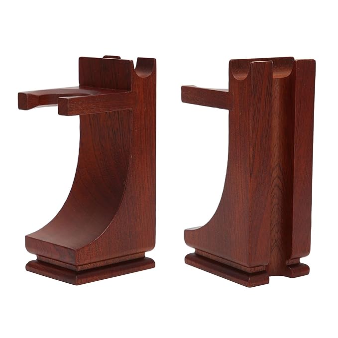 Wood Shave Stand razor and brush stand Strong Practicality Anti Slip Base Shave Stand Strong Stable To Use Wine Red for Bathroom Belleza