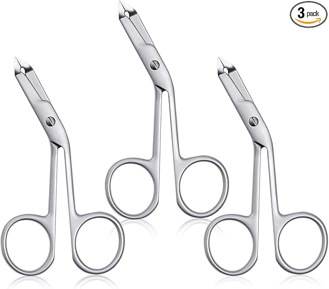 3pcs Stainless Steel Eyebrow Tweezers Handle Shaped Angled Tweezers Flat Tip Hair Plucker for Eyebrow Trimming and Shaping, Face Hair Tools for Women & Men