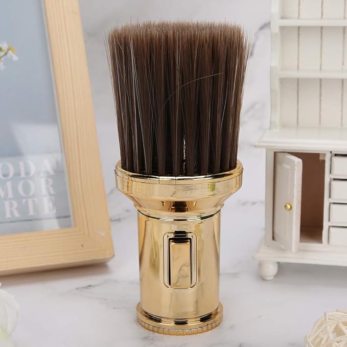 ZJchao Multifunctional Soft Light Hair Brush Shaving Tool for Barber Shop (Gold)