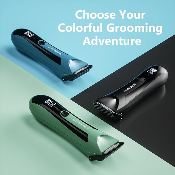 Body Hair Trimmer Men - Body Groomer, Groin Hair Trimmer for Men Waterproof Wet/Dry Use, Electric Ball Trimmer/Shaver with Charging Dock, Male Hygiene Razor, Mens Grooming Kit