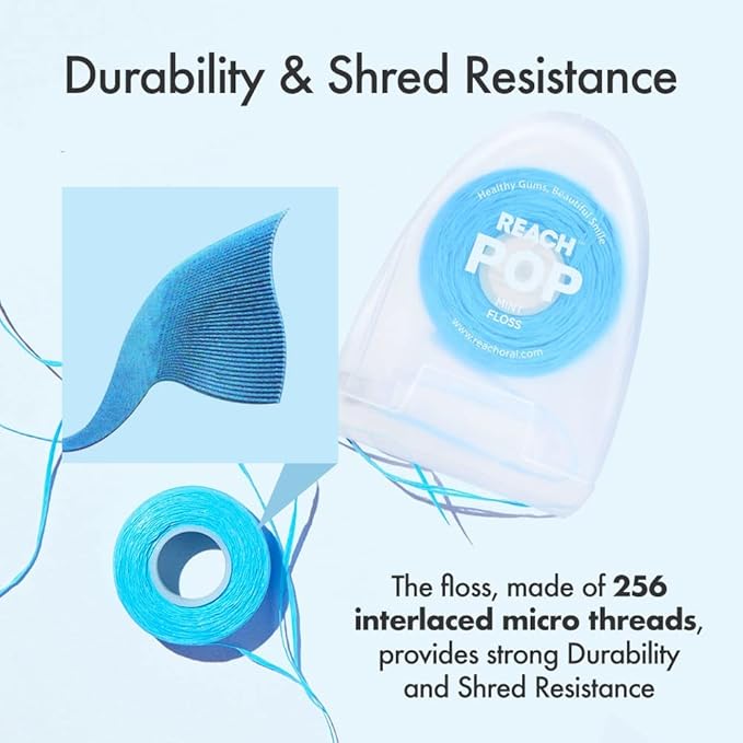 Listerine Ultraclean Access Flosser & Reach POP Dental Floss Bundle | Proper & Durable Oral Care & Hygiene | Effective Plaque Removal, Eco-Friendly Packaging, PFAS Free | Starter Kit + Mint 55YD