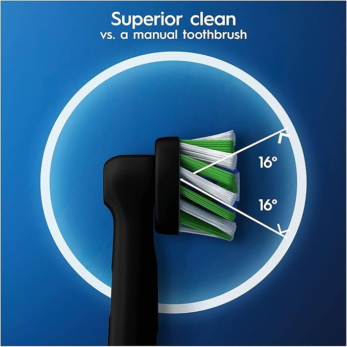 Oral-B Pro Cross Action Black Replacement Brush Heads for Electric Toothbrushes, XXL Pack of 10 Refills