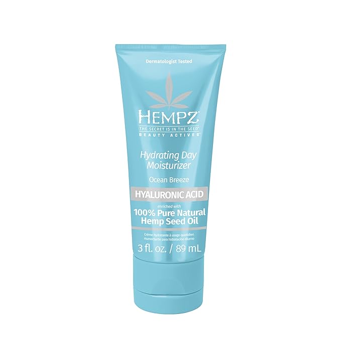 Hempz Ocean Breeze Hydrating Daily Moisturizer - Hydrating Day Cream Rich with Minerals, Vitamin C, & Hempseed Oil to Hydrate & Repair Extremely Dry or Sensitive Skin, for Face & Body, 3 Oz