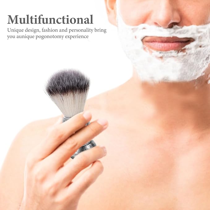 Shaving Bowl and Brush Kit, Skull Design Shaving Bowl Wide Mouth Shaving Kit Stainless Steel Beard Brush Shaving Tools For Men Women