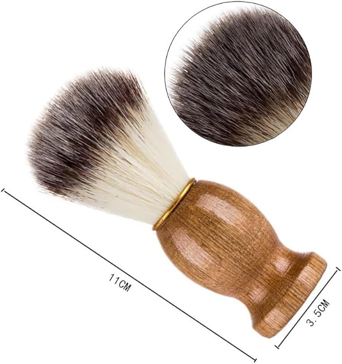 Mens Shaving Cream Brush Wet Shave Brush Facial Hair Brush Hair Shaving Brush with Wood Handle Gifts for Men Professional Hair Salon Tools