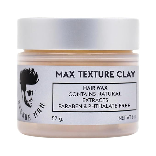 Avenue Man Texture Clay for Men - Premium Сlay Pomade for Men with Herbal Extracts - Frizz-Resistant & Lightweight Formula - Water-Based Matte Hair Clay - Paraben-Free Hair Putty (2oz)