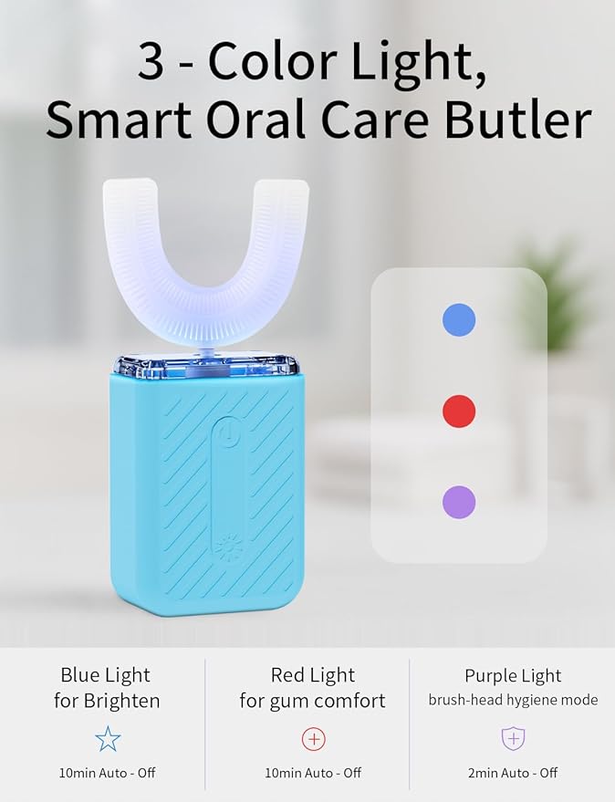 U-Shaped Electric Toothbrush with 4 Cleaning Modes, U Toothbrush Adult with Magnetic Contact Charging, U Toothbrush for Busy Professionals & Travelers