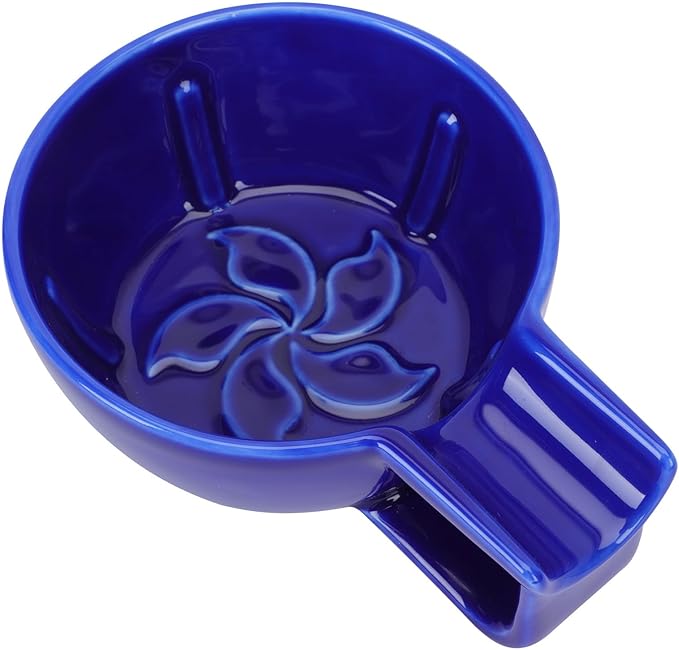 Healifty Ceramic Shaving Soap Bowl for Men Blue Foaming Bowl Shaving Container Home Use