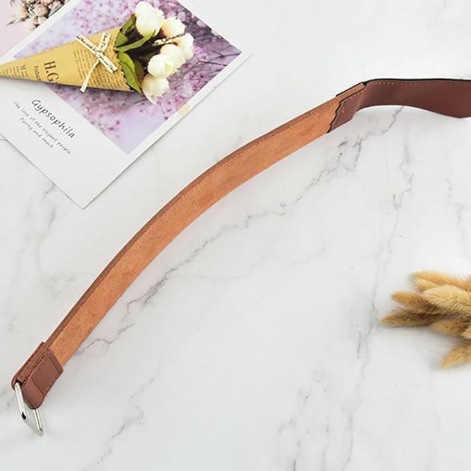 Dual-Sided Leather Razor Strop Sharpening Strap for Shaver Sharpening Tool, Brown Hair Removal Razor Strop for Home Use and Barber Shaving Accessories