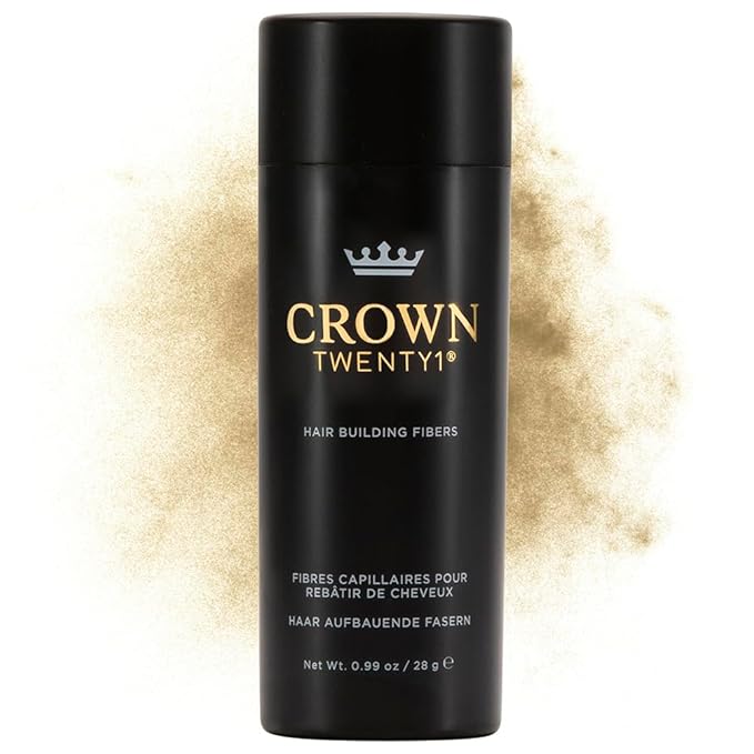 CROWN Hair Building Fibers (28g) - Instantly Cover Fine & Thinning Hair for a Thicker, Fuller Look - A Natural Keratin Concealer - 13 Shades for Men & Women - Light Blonde