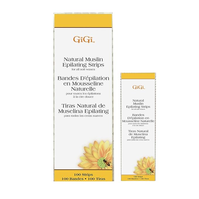 GiGi Muslin Epilating Waxing Strips – Wax Strips for Hair Removal, Hair Wax Strip for Women's Face, Body, Bikini & Leg, 100 Ct, Pack of 2
