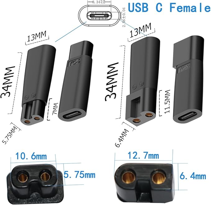 10PCS USB C Power Cord Replacement Charger USB Adapter Compatible with a Variety of Electric Hair Clippers, Beard Trimmers, Shavers, Desk Lamps,Purifiers, HQ8505 Charging Cable
