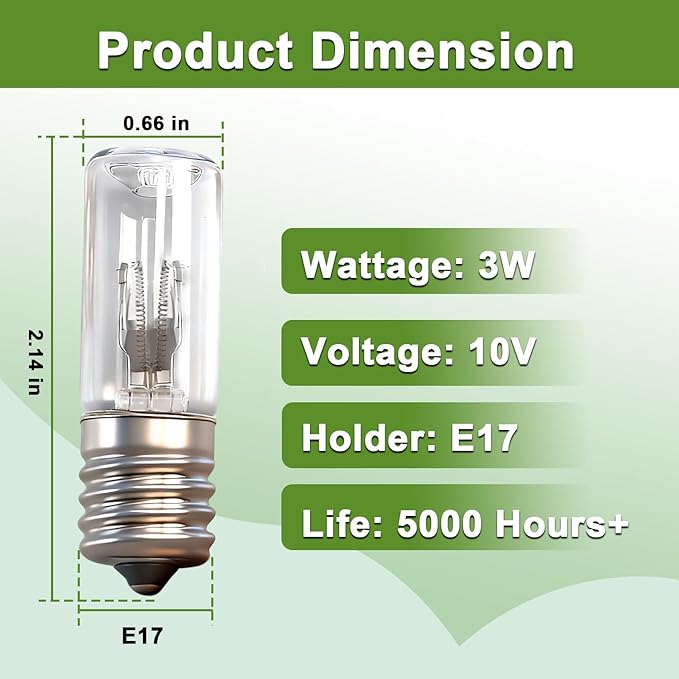 4PCS E17 3W 10V Light Bulbs Replacement Compatible with Philips Sonicare Charger Base HX6150 HX6160/D HX7990