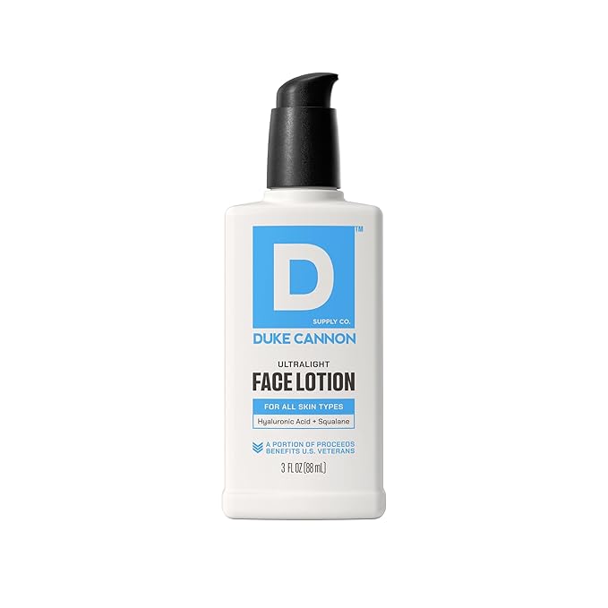 Duke Cannon Men’s Face Lotion – 3 oz Ultralight Moisturizer for Daily Hydration & Healthy Skin
