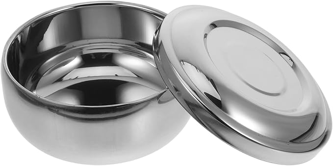 Stainless Steel Shaving Bowl with Lid for Men Sturdy Shave Soap Dish Travel-Friendly Shaving Cream Container for Wet Shave Home Salon Use
