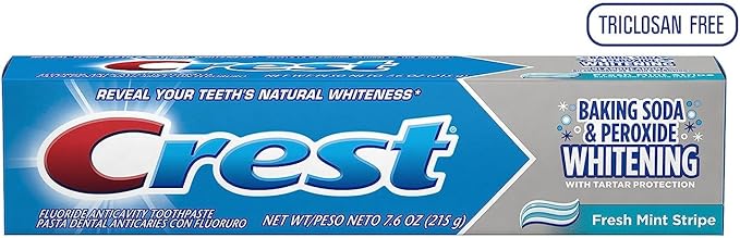 Crest Baking Soda & Peroxide Whitening with Tartar Protection Toothpaste, Fresh Mint, 8.2 oz