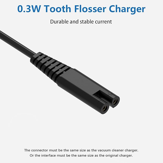 Charger for Waterpik Cordless Water Flosser Cord Replacement for Waterpik WP360 WP360W WP360C WP400 WP440 WP440C WP450 WP462 WP462W WP468 WF13 WP100 Series 3V USB Portable Charging Cable 3V 5FT Black