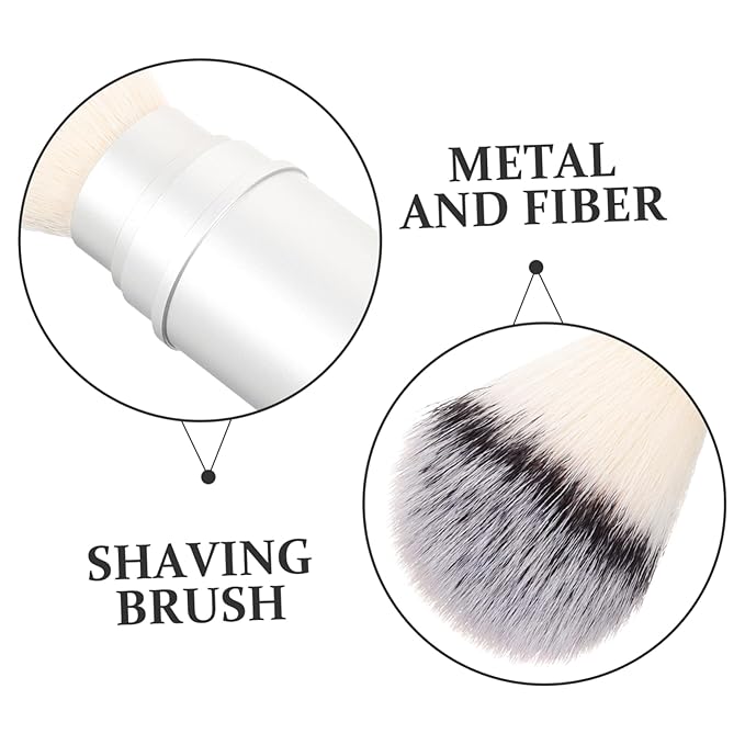Men Shaving Brush Portable Travel Beard Brush Lightweight Nylon Bristles Facial Hair Grooming Tool for Home and Travel