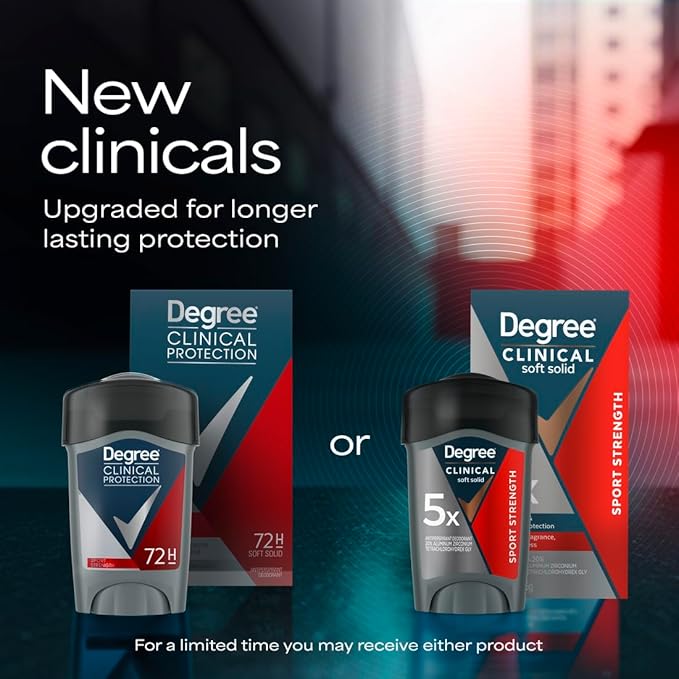 Degree Men Antiperspirant Deodorant Sport Strength,72-Hour Sweat & Odor Protection Prescription-Strength Antiperspirant For Men with MotionSense Technology, 1.7 oz (Pack of 2)