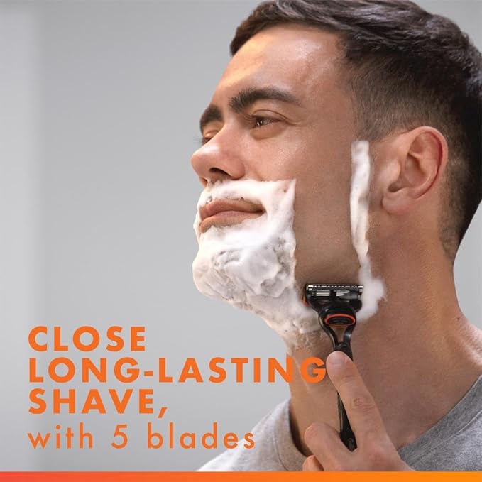 Gillette Fusion5 Razor for Men, 1 Gillette Razor Handle, 5 Razor Blade Refills, with Lubrastrip, for a Close Shave