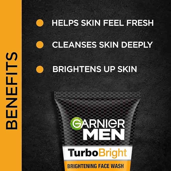 Garnier Men TurboBright Face Wash, 100 Gram