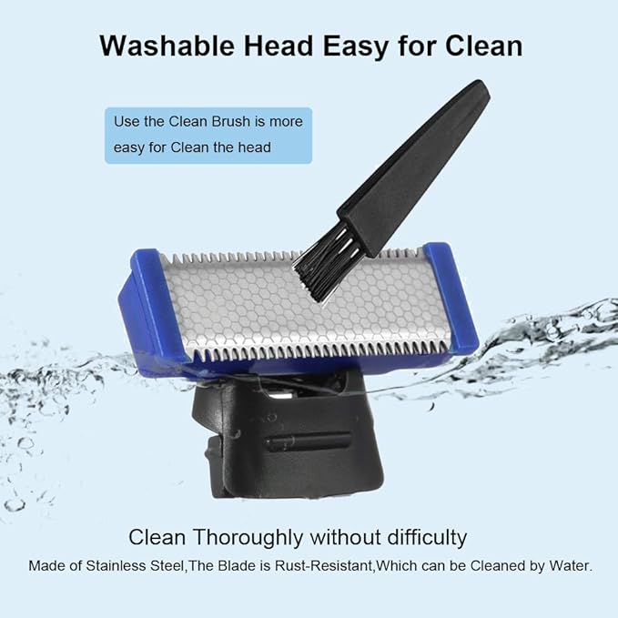 4 Pack Replacement Heads for Rechargeable Shaver Solo Trimmer Micro and Touches Replacement Cutter Head Include 2 Clean Brush