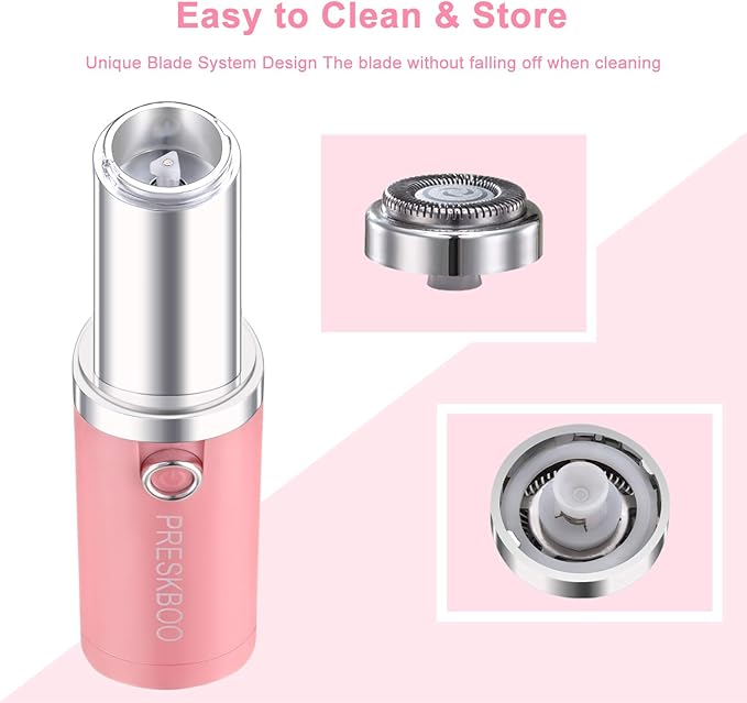 Nose Hair Trimmer for Women and Men,Facial Hair Removal,2 in 1 Facial Hair Remover,Electric Face Shaver Razor for Nose Ear Eyebrow Peach Fuzz Lips Chin,DermaplaningTool,Pink/UJH7