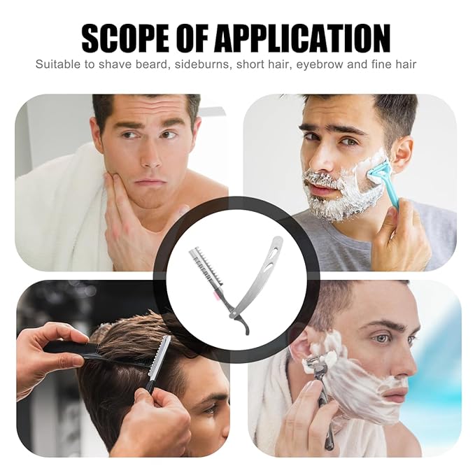 Vintage Manual Straight Razor for Men Foldable Hair Cutting Razor Beard Shaping Tool Eyebrow Trimmer for Salon and Home Use