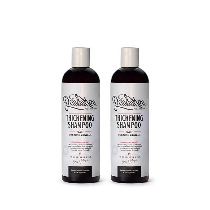Thickening Shampoo – Volumizing and Strengthening Formula with Aloe Vera & Pro-Vitamin B5 11.83 oz (2-pack, Tobacco Vanilla)