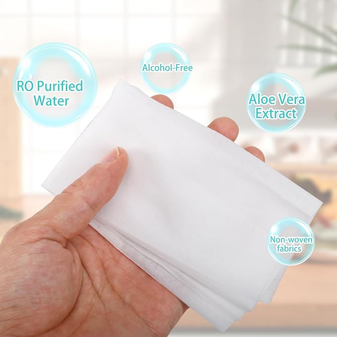 200pcs Body Wet Wipes Individually Wrapped, Wet Wipe with Aloe, Hand Wipe for Travel Gym Camping, Adults Bathing No Rinse