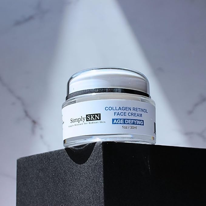 Age Defying Collagen Retinol Cream for Wrinkles and Fine Lines - Skin Tightening Cream for Face and Neck - Anti Aging Day and Night Facial Cream for Women and Men - 1.0 oz