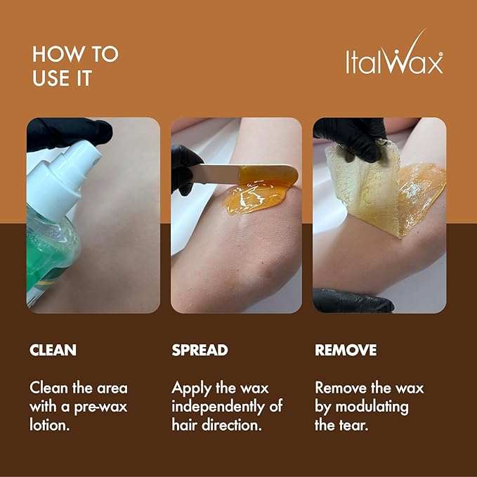 Italwax Natural - 500g / 1.1lb - Hard wax beads for hair removal - Natural formulation ideal for sensitive skins - Unscented - Recommended for Bikini area and Armpits