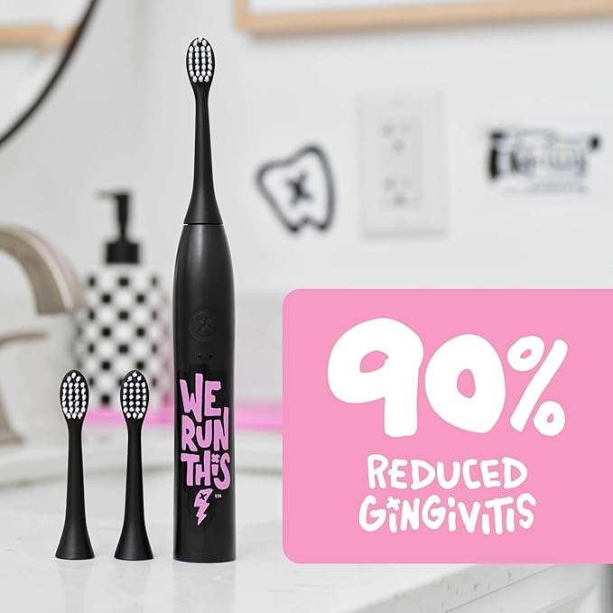 Made by Dentists Sonic X Electric Toothbrush – Rechargeable Kids Sonic Toothbrush, 8X Plaque Removal, 2 Speed Modes, 2-Minute Timer, 6 Brush Heads Included, We Run This Edition