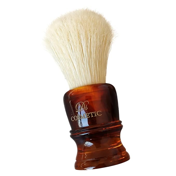 Plisoft Boar Bristle Hair Shaving Brush for Men,22mm Soft and Good Backbone Hair Knot with Amber Resin Handle