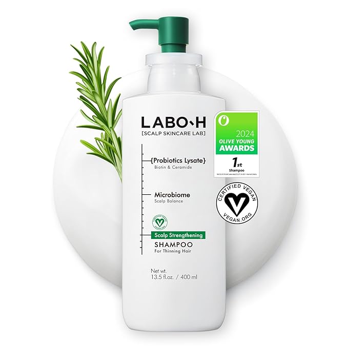 Scalp Strengthening Shampoo for Hair Growth & Anti-Loss | Vegan Ceramide Haircare Routine with Rosemary Oil, Biotin and Caffeine, Paraben Free, Korean Hair Care, 13.5 Fl. oz.