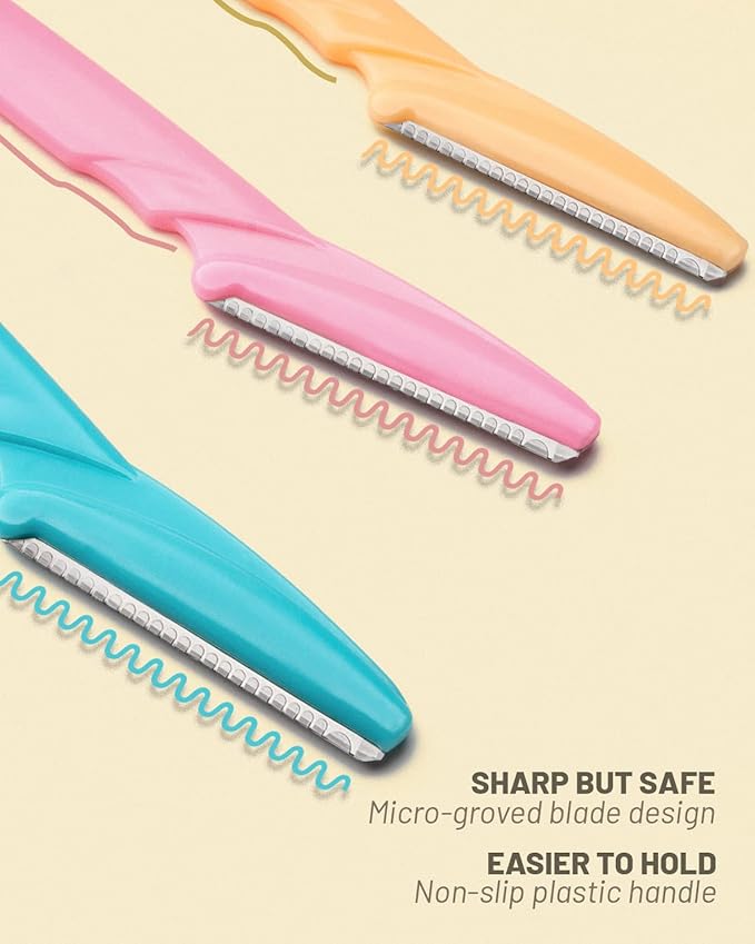 MoHern Dermaplane Razor, Face Razors for Women and Men, Multipurpose Eyebrow Razor, Dermaplaning Tool for Face by MoHern, Multi-Color (12 Pcs)