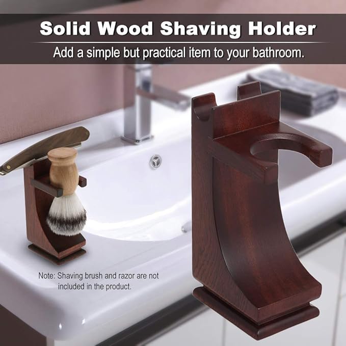 Shaving Brush Stand, wood Shaving Stand Holder Rosewood Material for Heavy Shaving Brush Set