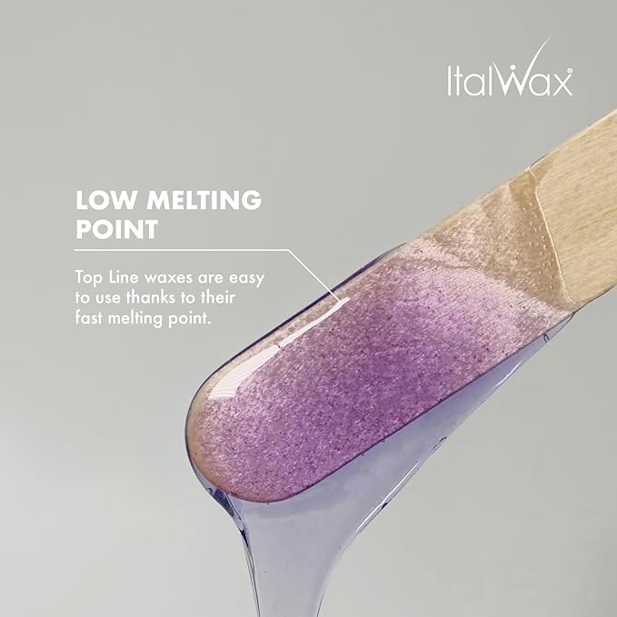 Italwax Top Line Orchid Jelly Wax 1.65lb (450g) – Transparent Fast-Setting Violet Gel with Strong Grip and floral fragrance, Ideal for Bikini & Underarms, Elastic and Easy to Control – Made in Italy